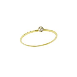 Anel Solit�rio Redondo em Ouro 18 Kilates � 25381
